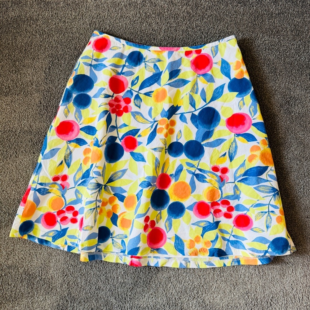 Talbots | Floral & Citrus A-Line Skirt